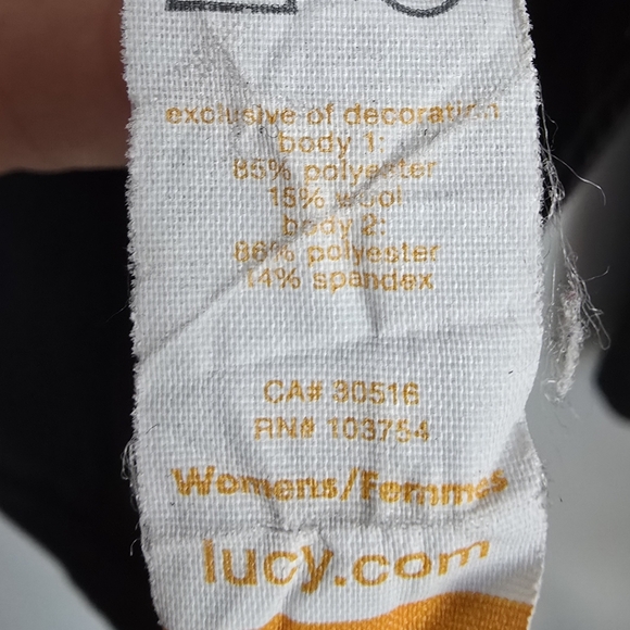 LUCY Charcoal Gray Uplifting Wrap Surplice Wool Blend Jersey Knit Top SZ Medium - Picture 8 of 9